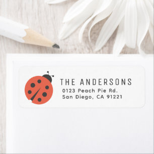 Red Ladybug Return Address Label