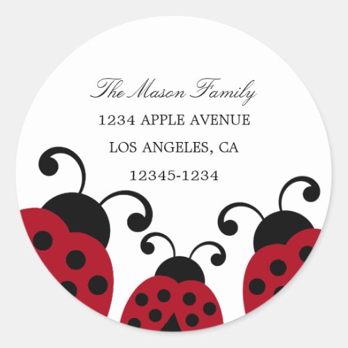 Red Ladybug Return Address Labels