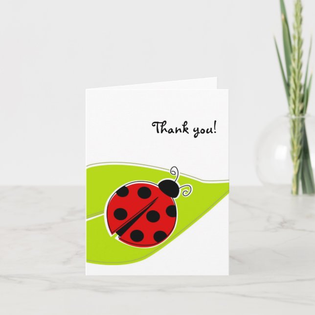 Red Ladybug Thank You Cards (Front)