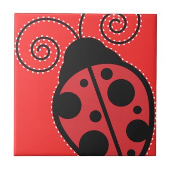 Red Ladybug Trivet Tile by nyxxie at Zazzle