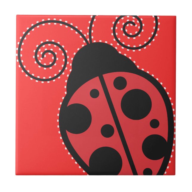 Red Ladybug Trivet Tile (Front)