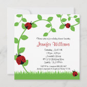 Red Ladybug Vines Baby Shower Invitations (Front)
