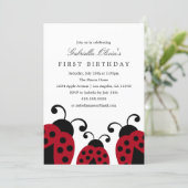 Red Ladybugs | Birthday Party Invitation (Standing Front)