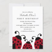 Red Ladybugs | Birthday Party Invitation (Front)
