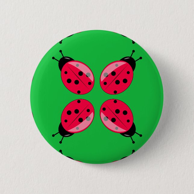 Red Ladybugs Button (Front)