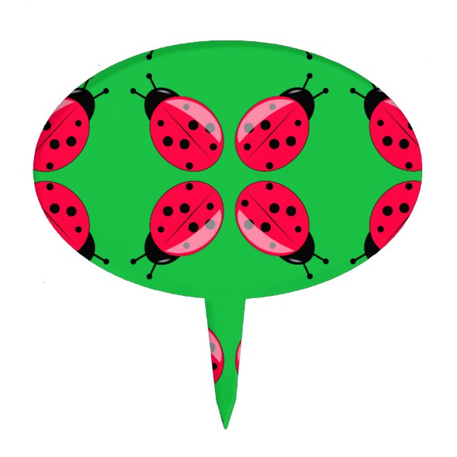 Red Ladybugs Cake Topper (Front)