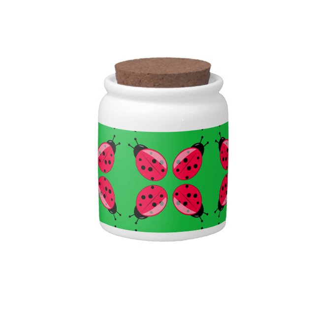 Red Ladybugs Candy Jar (Front)