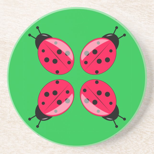 Red Ladybugs Coaster (Front)