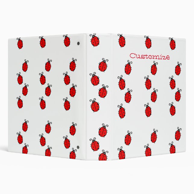 Red Ladybugs Crawling Thunder_Cove 3 Ring Binder (Background)