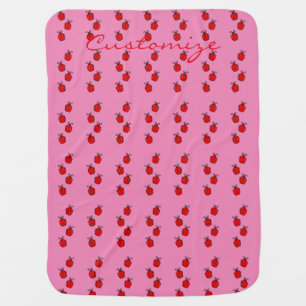 Red Ladybugs Crawling Thunder_Cove Baby Blanket