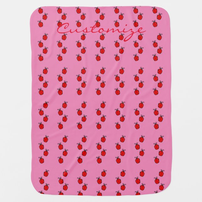 Red Ladybugs Crawling Thunder_Cove Baby Blanket (Front)