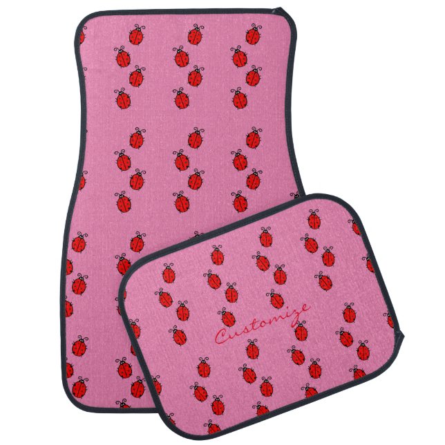 Red Ladybugs Crawling Thunder_Cove Car Floor Mat (Set)