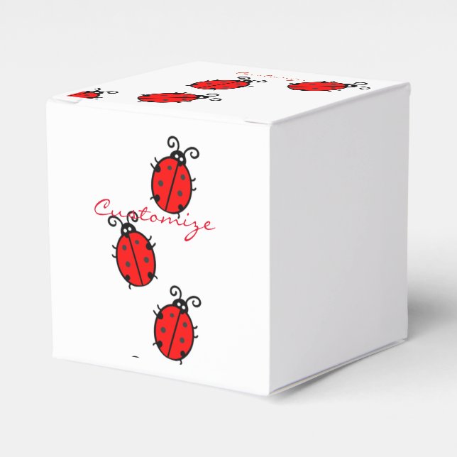 Red Ladybugs Crawling Thunder_Cove Favor Boxes (Front Side)