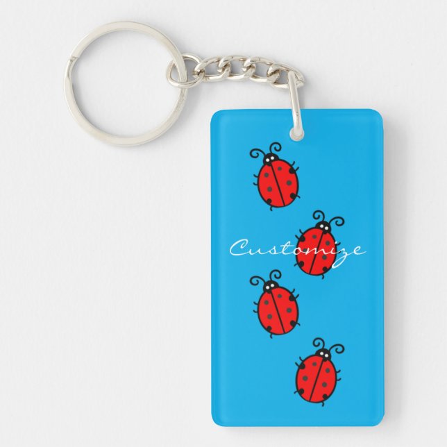 Red Ladybugs Crawling Thunder_Cove Keychain (Front)