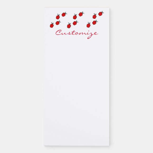Red Ladybugs Crawling Thunder_Cove Magnetic Notepad (Front)