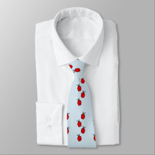 Red Ladybugs Crawling Thunder_Cove Neck Tie