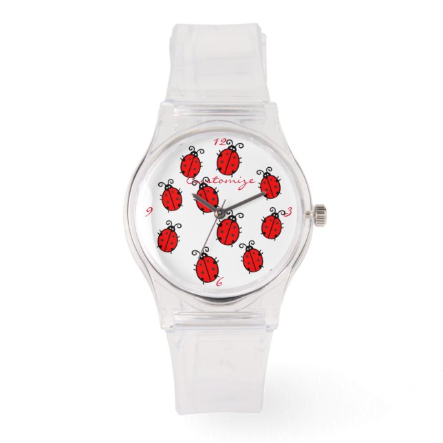 Red Ladybugs Crawling Thunder_Cove Watch (Front)
