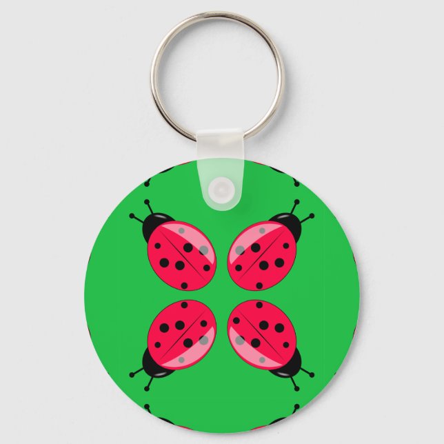 Red Ladybugs Keychain (Front)