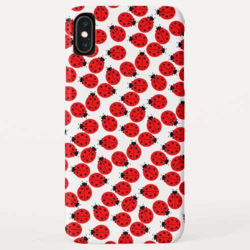 Red Ladybugs Pattern iPhone XS Max Case