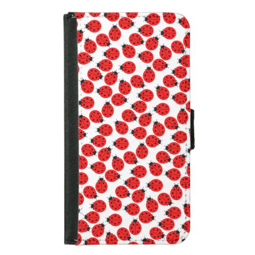 Red Ladybugs Pattern Samsung Galaxy S5 Wallet Case