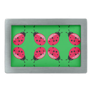 Red Ladybugs Rectangular Belt Buckle