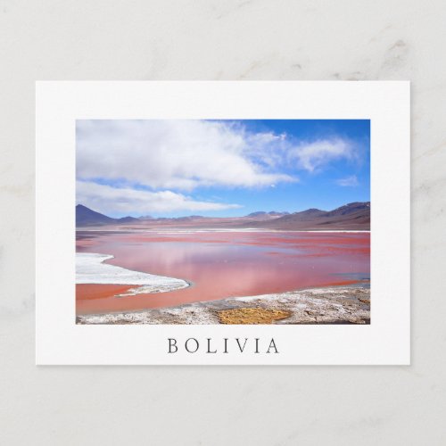 Red Lagoon Laguna Colorada Bolivia white postcard