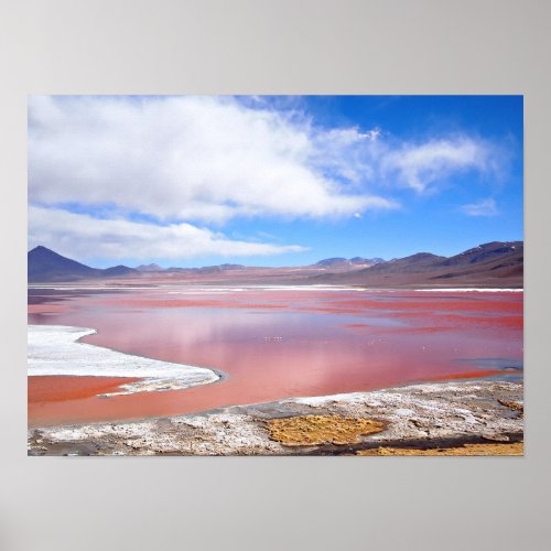 Red Lagoon Laguna Colorada in Bolivia poster