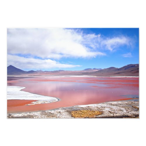 Red Lagoon Laguna Colorada in Bolivia print