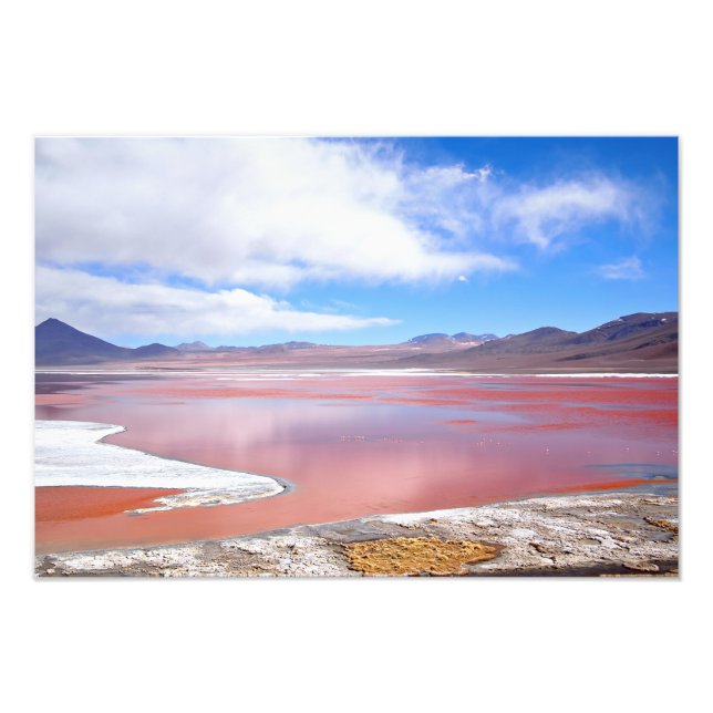 Red Lagoon, Laguna Colorada in Bolivia print (Front)