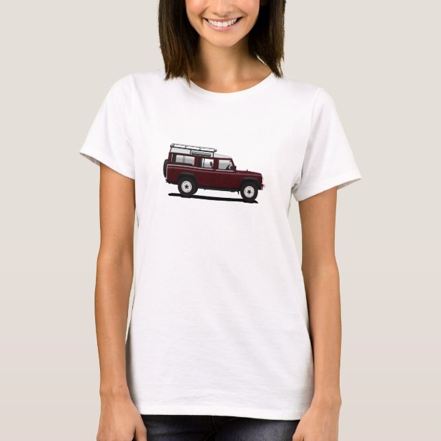 Red Land Rover 110 T-Shirt (Front)
