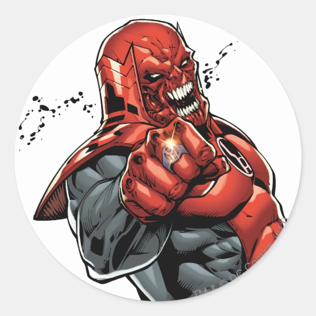 Red Lantern Corps - Rage Leaning 2 Classic Round Sticker (Front)