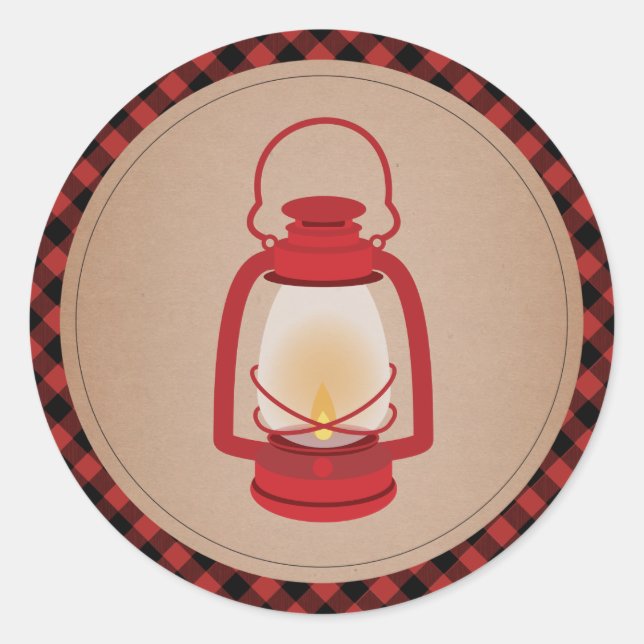 Red Lantern Plaid Sticker (Front)