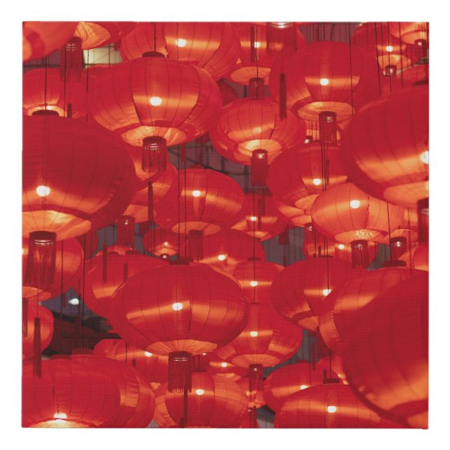 Red Lanterns Chinese New Year Faux Canvas Print (Front)