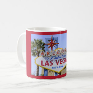 Red Las Vegas Nevada Welcome Sign Coffee Mug
