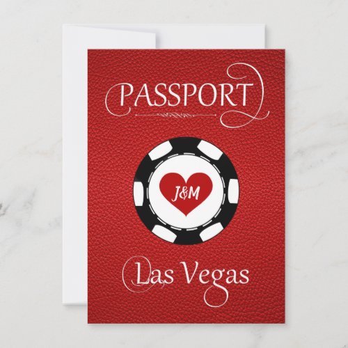 Red Las Vegas Passport Save the Date Card
