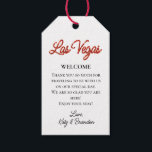 Red Las Vegas Sparkles Wedding Welcome Gift Tags<br><div class="desc">This Las Vegas Welcome Gift Tag is accented with sparkly red type on a white background, making it perfect to decorate a welcome gift for your guests at a destination wedding in Las Vegas. It is part of the Red Las Vegas Sparkles Wedding Collection. If additional coordinating items are needed,...</div>