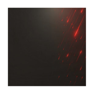 Red Laser Rain Wood Wall Art