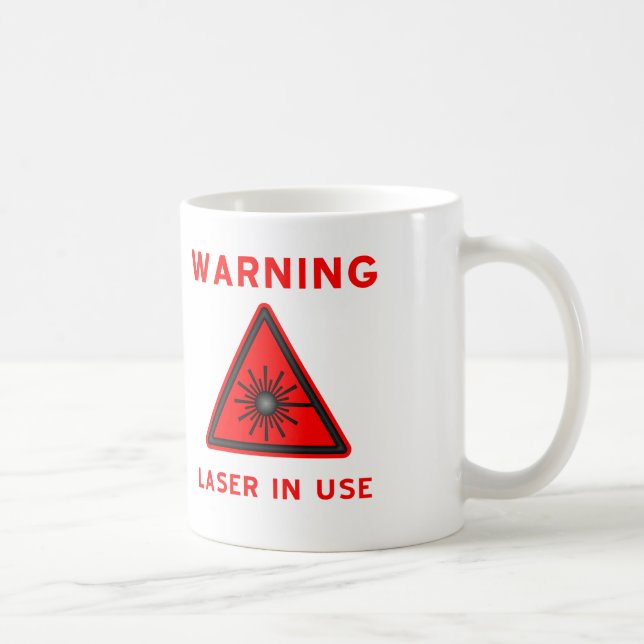 Red Laser Warning Symbol Mug (Right)