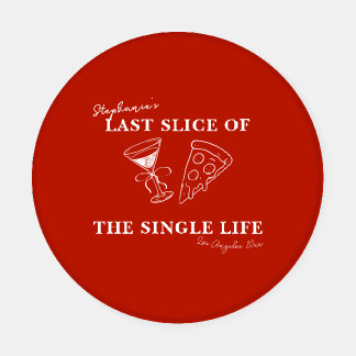 Red Last Slice of the Single Life Bachelorette  Coaster Set