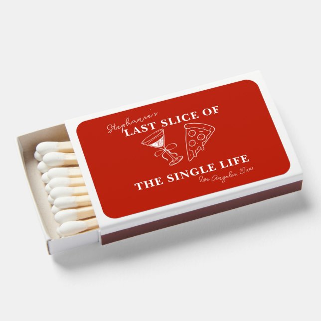 Red Last Slice of the Single Life Bachelorette  Matchboxes (Front Open)