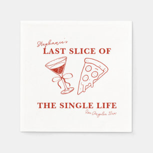 Red Last Slice of the Single Life Bachelorette Napkins