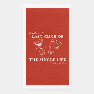 Red Last Slice of the Single Life Bachelorette Paper Guest Towels