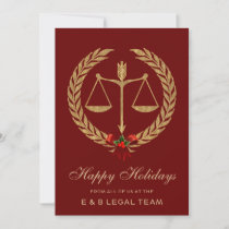 Red Law firm Holiday Christmas Cards