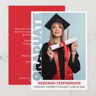 Red Law Graduate 2026 Graduation Announcement