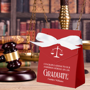 Red Law School Personalized Graduation Party Favor Boxes