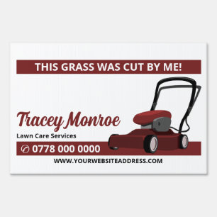 Red Lawn-Mower, Lawn Care Services Advertising Sign