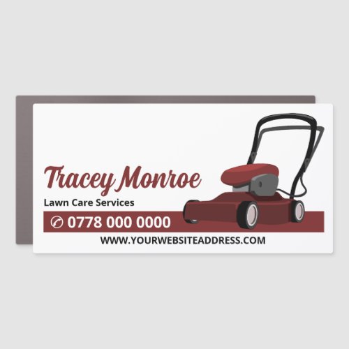 Red Lawn_Mower Lawn Care Services Car Magnet