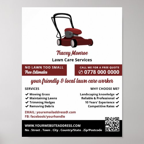 Red Lawn_Mower Lawn Care Services Poster