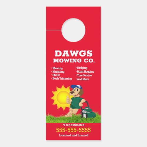 Red Lawn Service Door Hanger