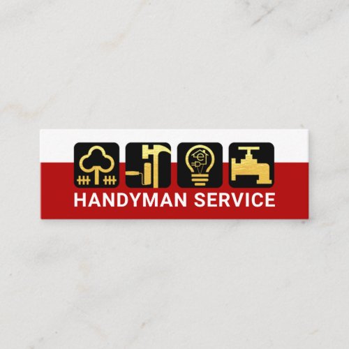 Red Layer Gold Handyman Tools Mini Business Card